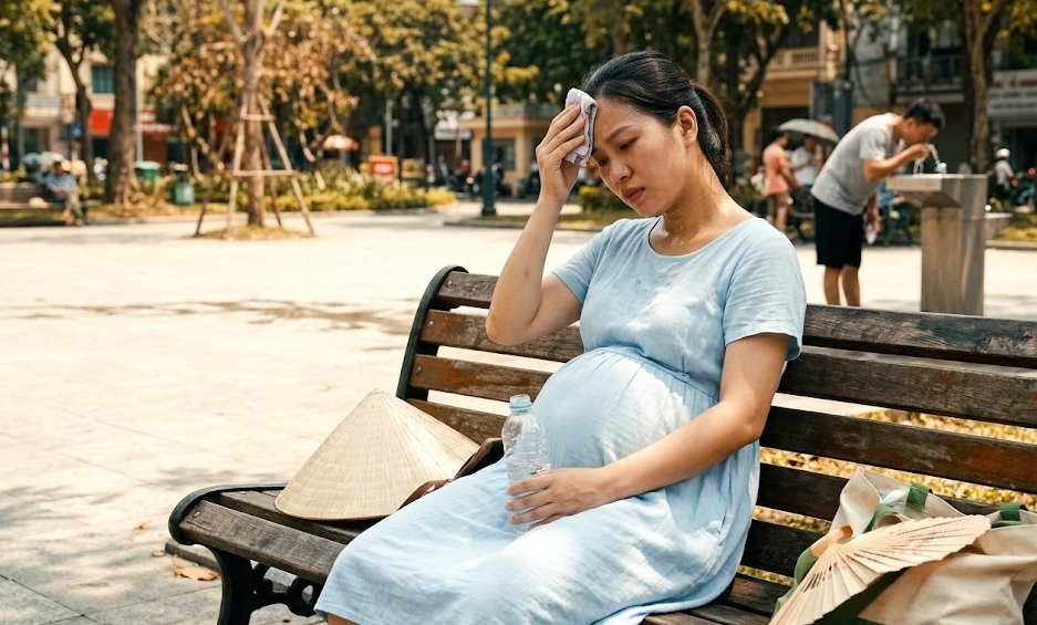Nắng nóng kéo dài khiến phụ nữ mang thai dễ bị sốc nhiệt- Ảnh 1.