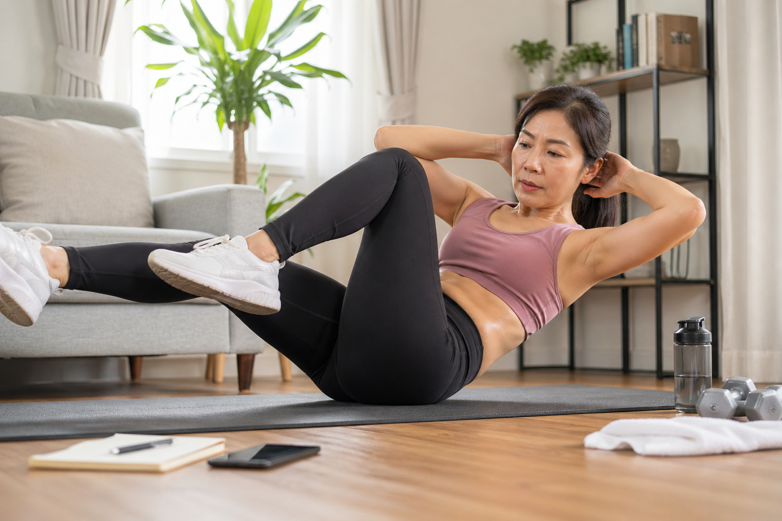 Phụ nữ nên tập buổi sáng hay buổi tối để giảm mỡ bụng hiệu quả?- Ảnh 1. Phụ nữ nên tập buổi sáng hay buổi tối để giảm mỡ bụng hiệu quả?- Ảnh 1.
