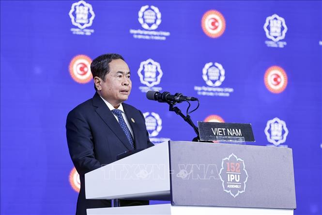 Chủ tịch Quốc hội Trần Thanh Mẫn phát biểu tại Phiên thảo luận chung Đại hội đồng IPU-152- Ảnh 2. Chủ tịch Quốc hội Trần Thanh Mẫn phát biểu tại Phiên thảo luận chung Đại hội đồng IPU-152- Ảnh 2.