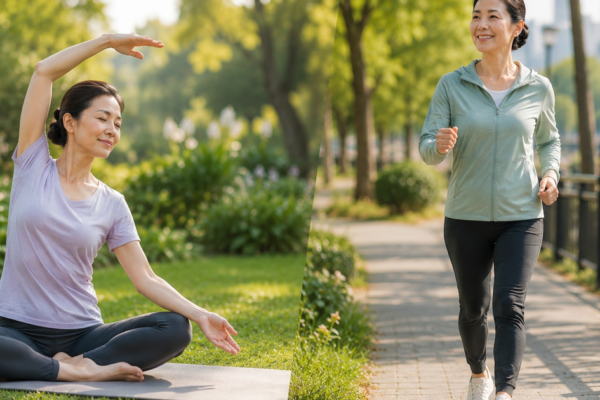 Phụ nữ trung niên nên ưu tiên yoga hay đi bộ?