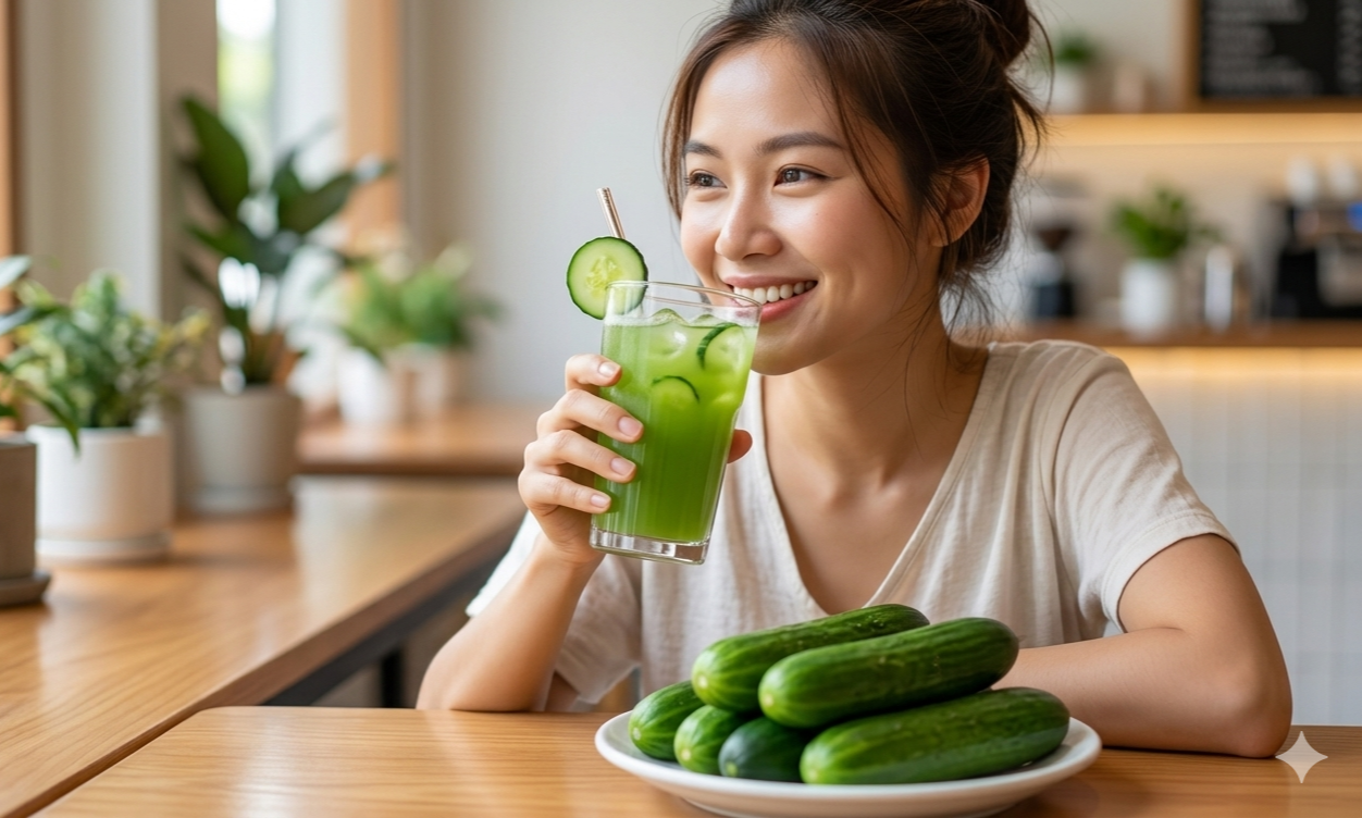 edit-uong-nuoc-ep-dua-chuot-17782307647061703312435 5 lý do nên uống nước ép dưa chuột - Ảnh 1.