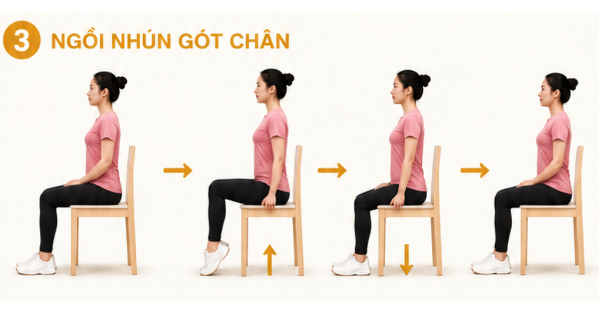 Hướng dẫn 4 bài tập nhún gót chân giúp tăng tuần hoàn máu