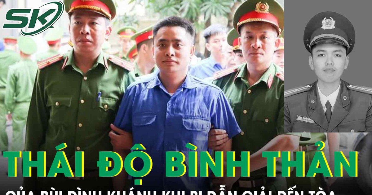 Thái độ bình thản khi bị dẫn giải đến tòa của Bùi Đình Khánh, đối tượng nổ súng khiến Thiếu tá công an hy sinh