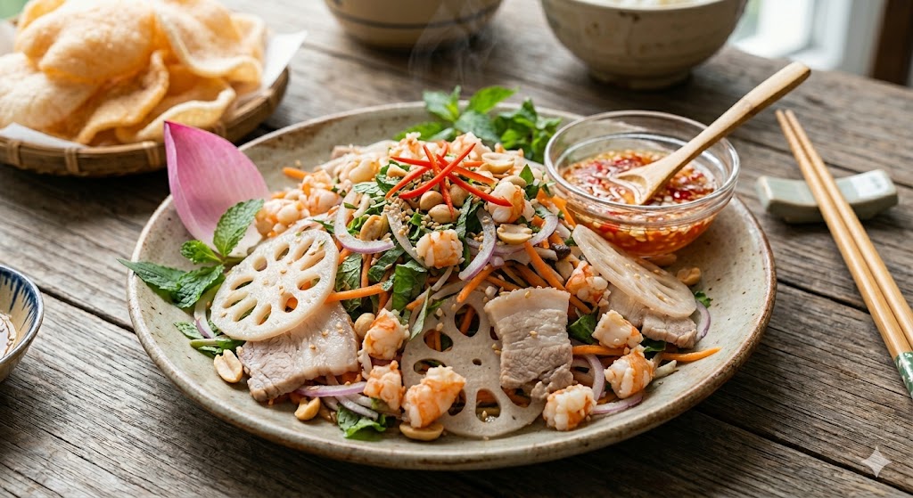goi-cu-sen-tom-thit-17816690586912005430988 5 dược thiện từ củ sen giúp thanh nhiệt, dưỡng huyết mùa hè - Ảnh 2.