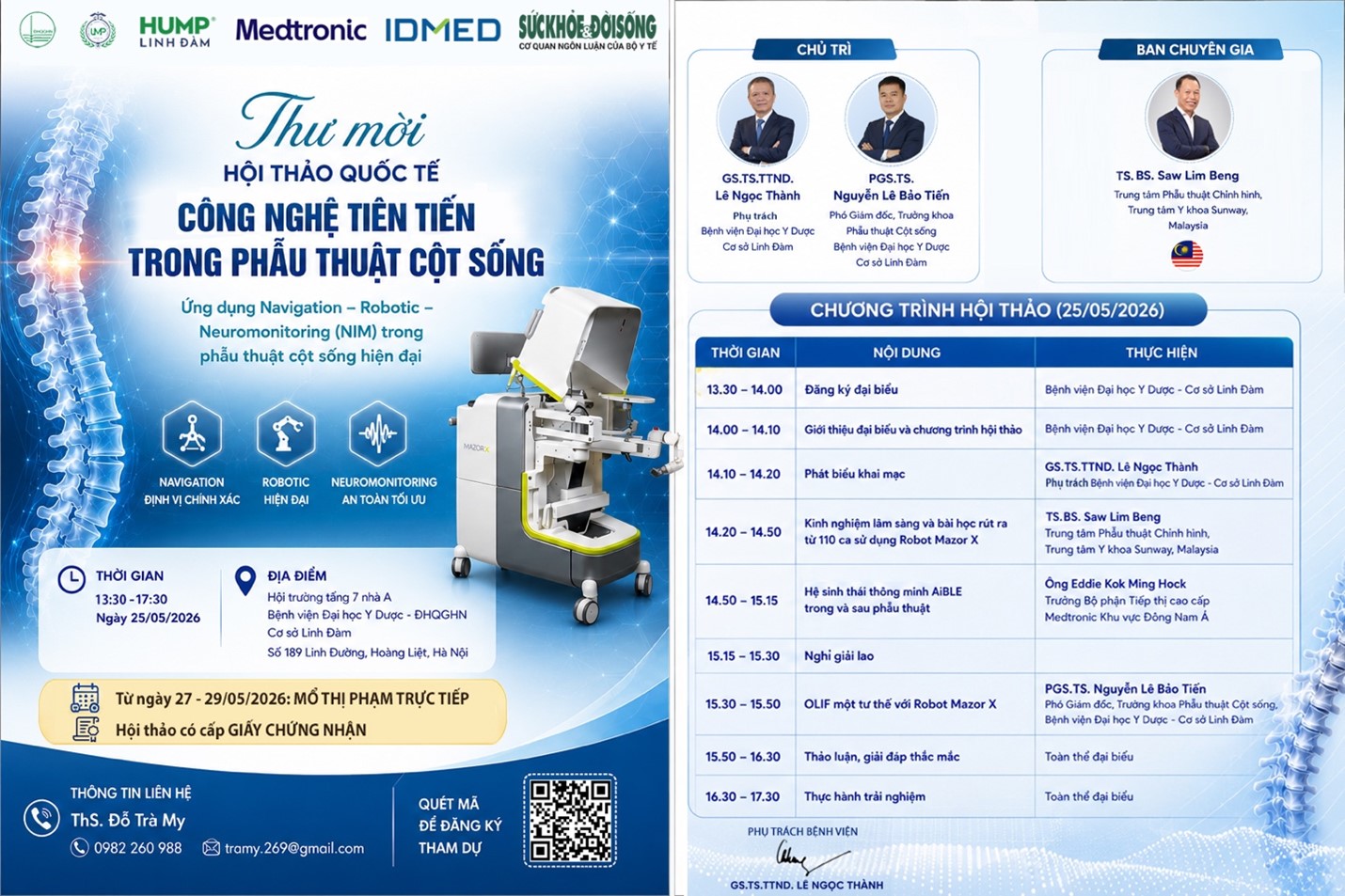 picture1-1779447848810263522559 Sắp diễn ra: Hội thảo quốc tế: Công nghệ tiên tiến trong phẫu thuật cột sống- Ảnh 1.