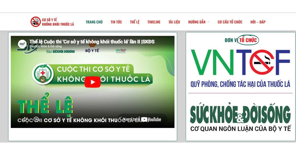 Hôm nay, bắt đầu đăng ký Cuộc thi ‘Cơ sở y tế không khói thuốc lá’ lần II
