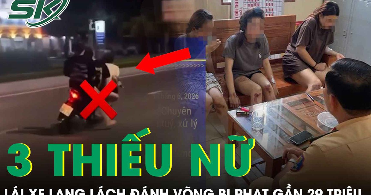 3 thiếu nữ lái xe không đội mũ bảo hiểm, lạng lách đánh võng tại Hưng Yên bị phạt gần 29 triệu