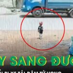 Khoảnh khắc bé trai 3 tuổi bị xe tải đâm tử vong khi bất ngờ chạy sang đường