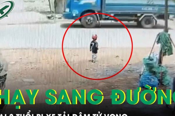 Khoảnh khắc bé trai 3 tuổi bị xe tải đâm tử vong khi bất ngờ chạy sang đường