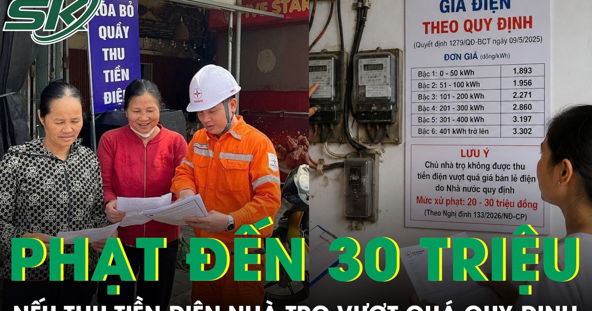 Phạt đến 30 triệu đồng nếu thu tiền điện nhà trọ vượt quá quy định