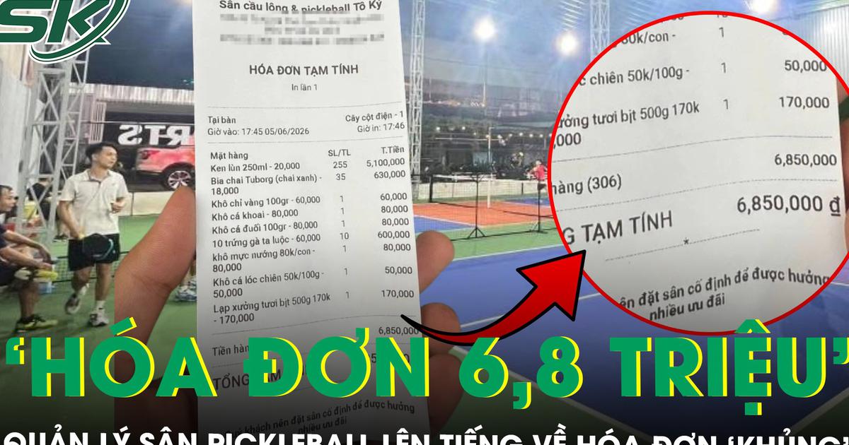 Xôn xao hóa đơn ‘khủng’ tại sân pickleball: 290 lon bia, khô mực, trứng luộc hết gần 7 triệu đồng